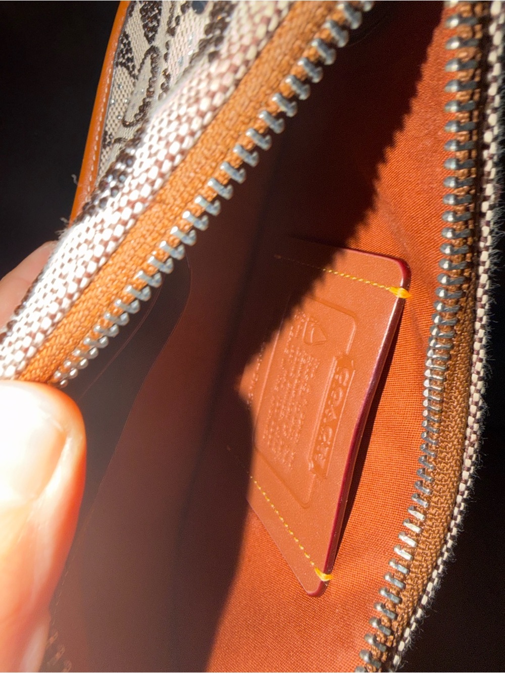 Coach Signature Canvas Crossbody in Brown with Gold Sparkle - Picture 5 of 5